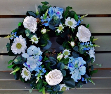 Artificial Blue Wreath Ring