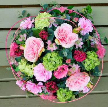 Artificial Pink Posy Pad