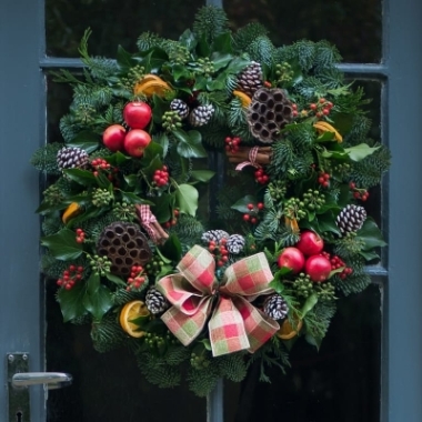 Traditional Christmas Door Wreath